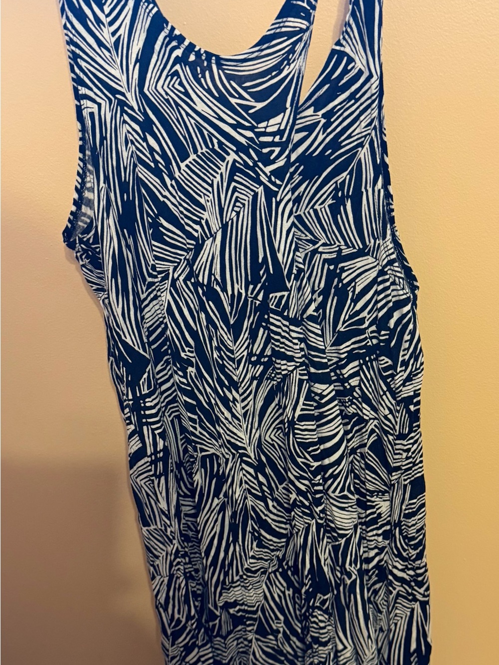 Blue & White Printed Women's long dress